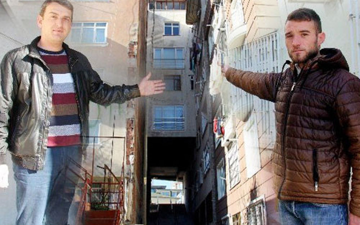 5 katlı binanın altından sokak geçiyor 