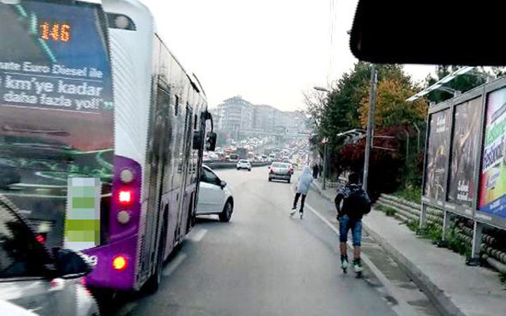 Patenli öğrenciler ölüme meydan okudu! İETT otobüsüne...