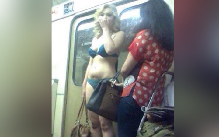 Metroya bikiniyle bindi ama sonra neler olacağını hiç düşünmedi