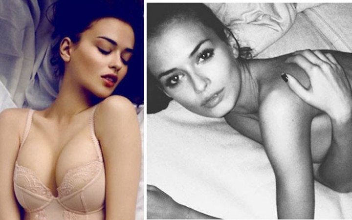 Türk model Elif Aksu'nun sevgilisiyle banyoda çıplak pozları olay oldu