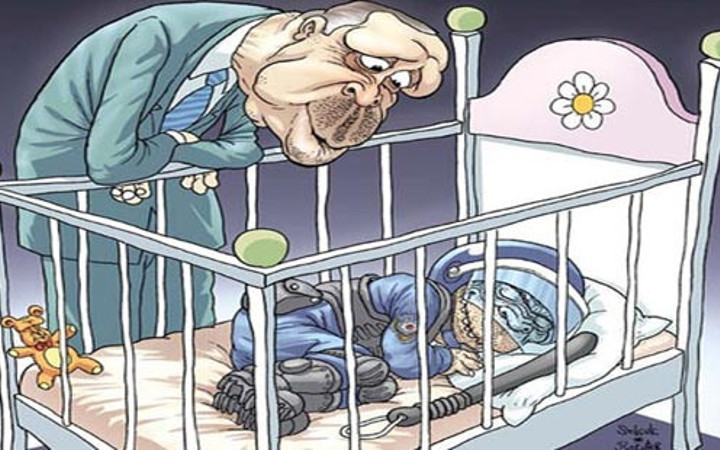 Öğrencilere dayak karikatürlerde