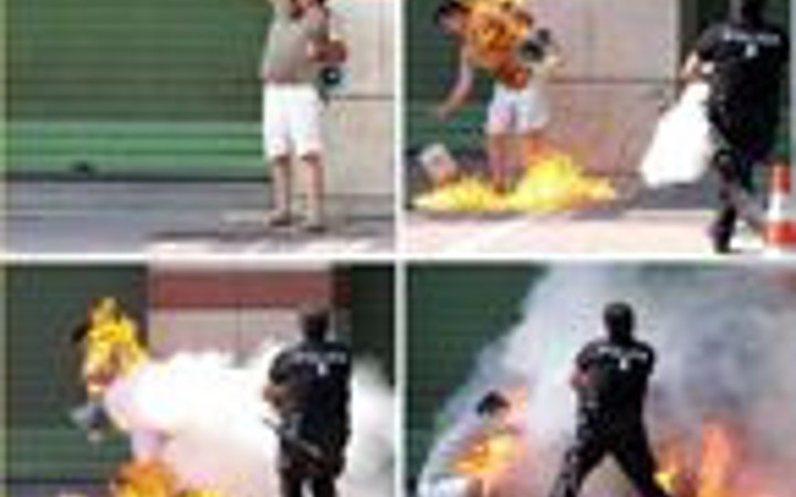 Banka borcu olan işadamı kendini yaktı!