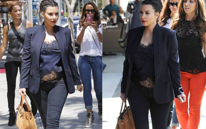 Kim Kardashian'ın dekolte hamile kıyafeti