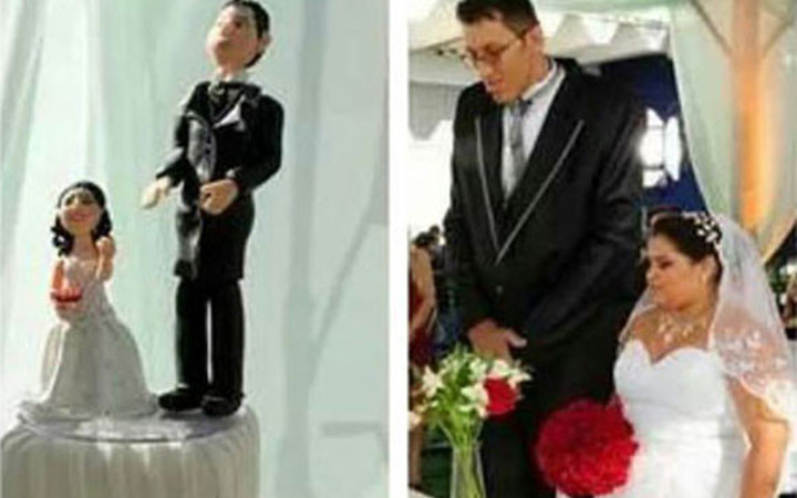 Kendisinden bir metre uzun biriyle evlendi