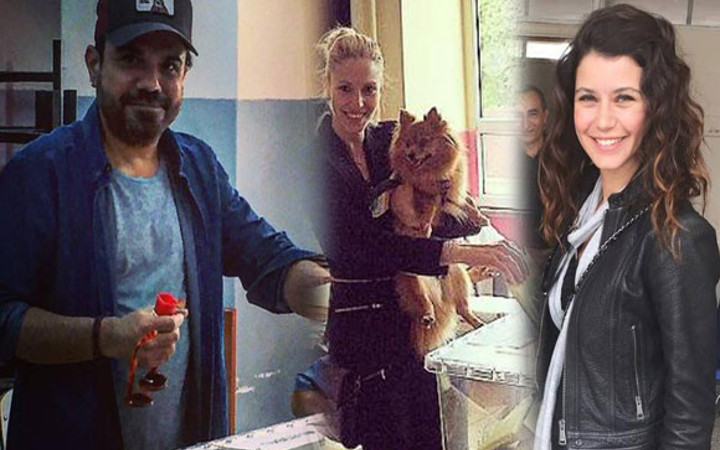 Ünlüler oy kullandı