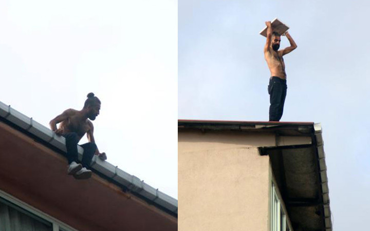 İstanbul'da korku dolu anlar! 9 katlı binanın çatısında ne varsa aşağıya attı derdi neymiş