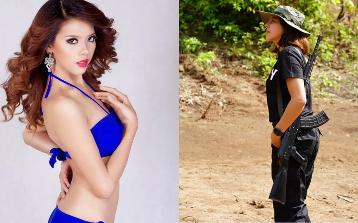 Eski güzellik kraliçesi silah kuşandı darbecilere karşı isyancı oldu