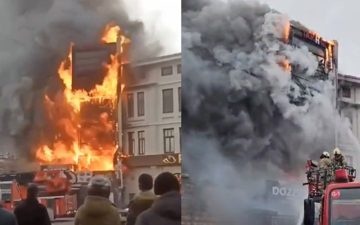 Fatih'te yangın paniği! Bir restoranda başladı yandaki binalara sıçradı