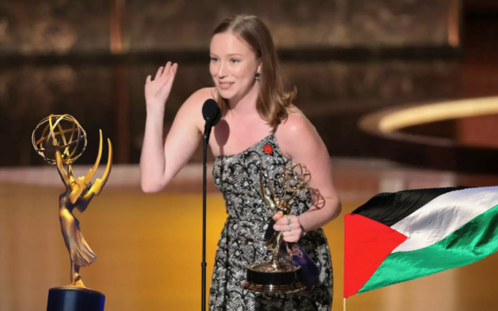 77. Emmy ödülleri sahiplerini buldu: Yahudi oyuncudan sahnede gelen 'Filistin' mesajı salonda alkış kopardı
