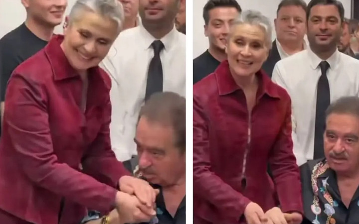 İbrahim Tatlıses galada yaptığı ile şaşırttı! Gonca Cilasun'un elini bakın neden öptü