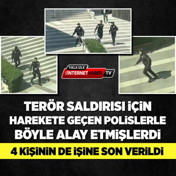 İşte polislerle dalga geçen şahısların emniyetteki görüntüsü! 4 kişinin de işine son verildi