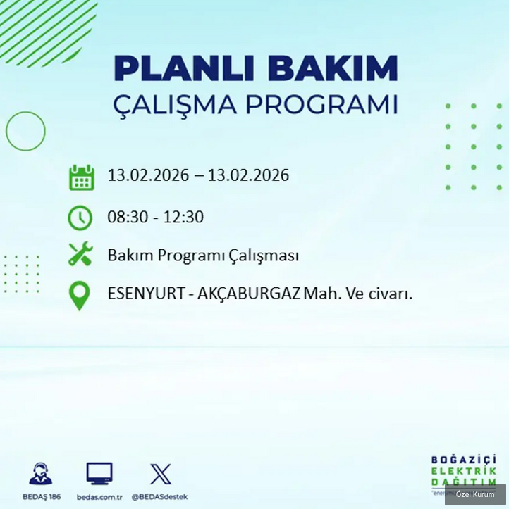 İstanbul karanlığa gömülüyor! 23 ilçede 7 saat elektrik yok (13 Şubat BEDAŞ elektrik kesintisi) - Resim: 4