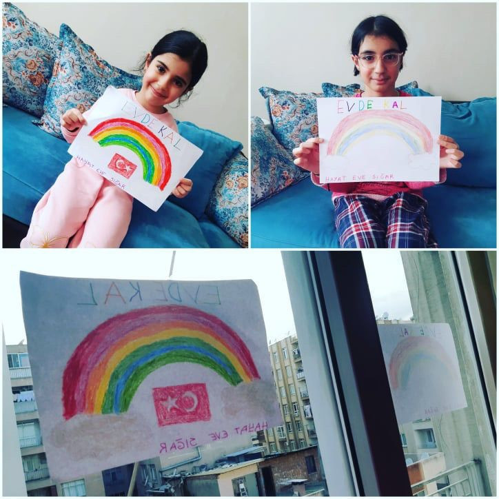 Miniklerden gökkuşağı resmiyle ‘Evde kal’ çağrısı - Resim: 3