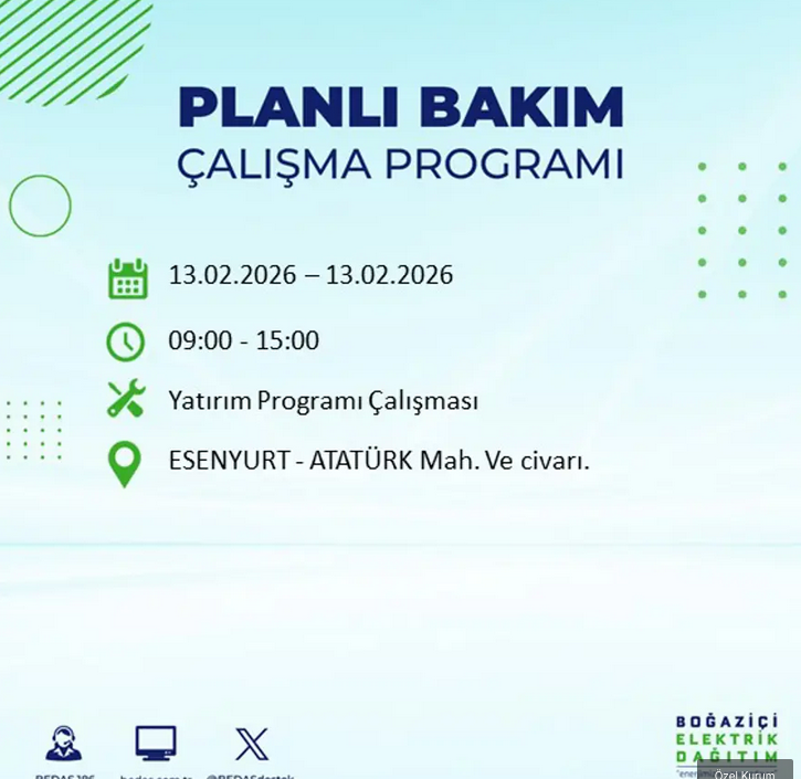 İstanbul karanlığa gömülüyor! 23 ilçede 7 saat elektrik yok (13 Şubat BEDAŞ elektrik kesintisi) - Resim: 2