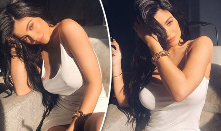 Kylie Jenner yine olay olmayı başardı! Beyaz elbisenin içine bakın ne giydi - Resim: 2