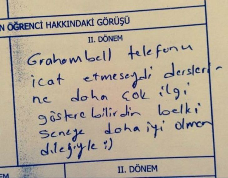 Öğretmenlerin öğrencilerin karnesine yazdıkları notlar şaşırttı - Resim: 1