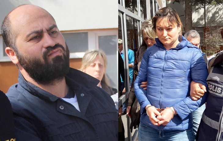 Volkan Bayar'ın yüzüne dikkat! Eşi Saadet Bayar'la kelepçeli ilk görüntüleri - Resim: 1