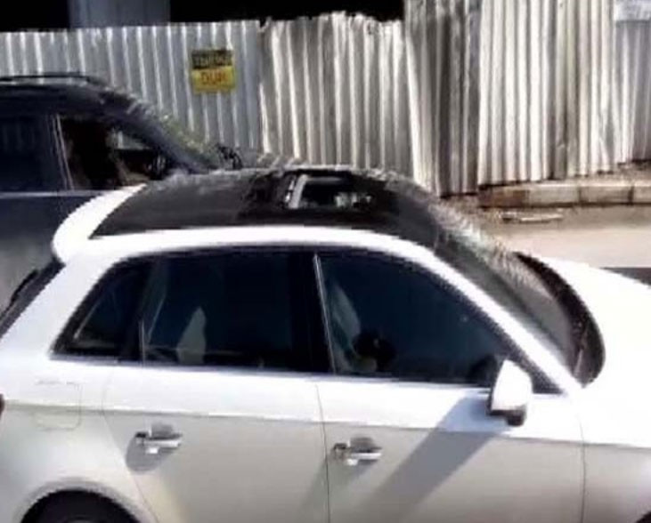 İstanbul'da feci anlar seyir halindeki otomobilin üstüne düştü - Resim: 1