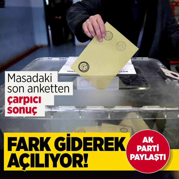 Masadaki son anketten çarpıcı sonuç! Fark giderek açılıyor AK parti paylaştı