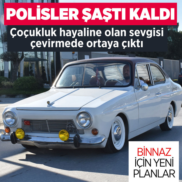 Çoçukluk hayalini gerçekleştirdi Anadol otomobiline ayakkabısız biniyor