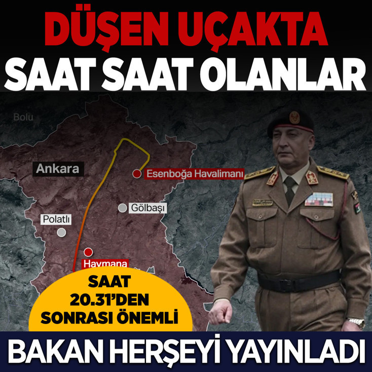 Libya uçağı nasıl düştü? Bakan açıkladı işte saat saat yaşananlar ve konuşmalar