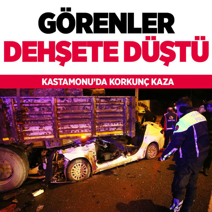Kastamonu'da feci kaza! Otomobil ok gibi saplandı