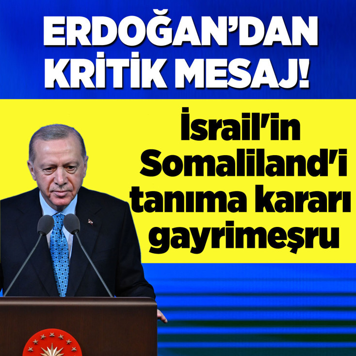 Cumhurbaşkanı Erdoğan: İsrail'in Somaliland'i tanıma kararı gayrimeşrudur