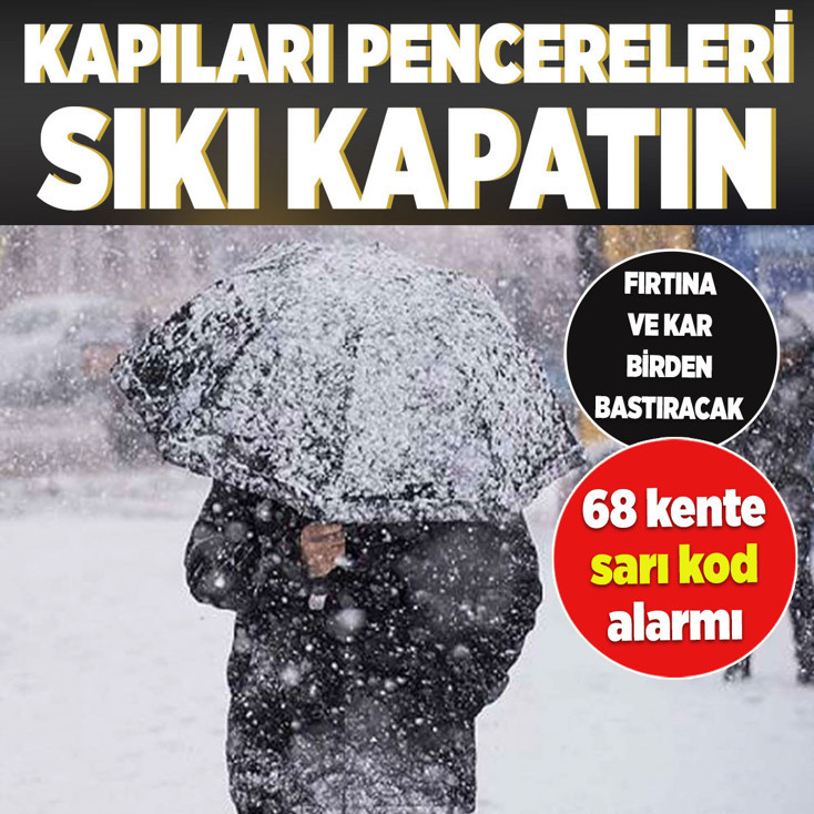 68 kentte "sarı kod" alarmı! Sıcaklıklar 7 derece birden düşecek! İstanbul'a kar geliyor...