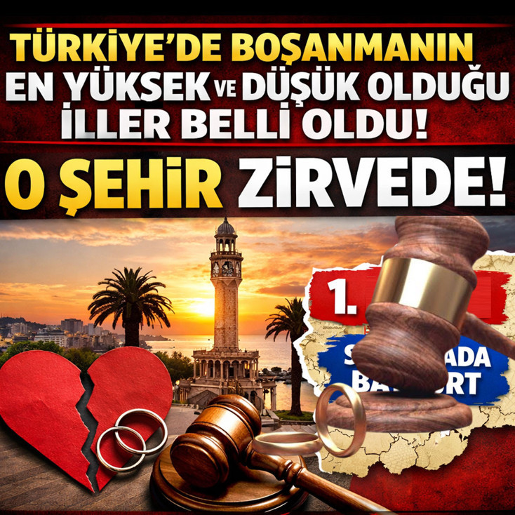 Türkiye’de boşanmanın en yüksek ve düşük olduğu iller belli oldu! O şehir zirvede
