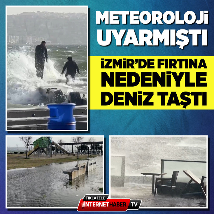 İzmir’de fırtına denizi taşırdı! Kordon’da ulaşım aksadı