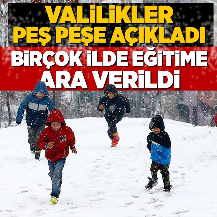 Bazı il ve ilçelerde eğitime kar yağışı nedeniyle bir gün ara verildi