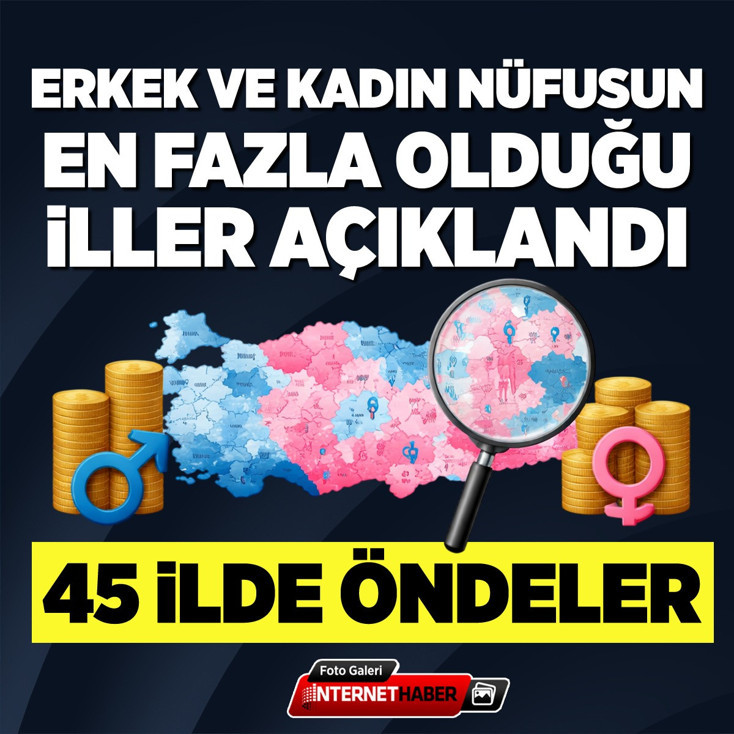 Erkek ve kadın nüfusun en fazla olduğu iller açıklandı! 45 ilde öne geçtiler...
