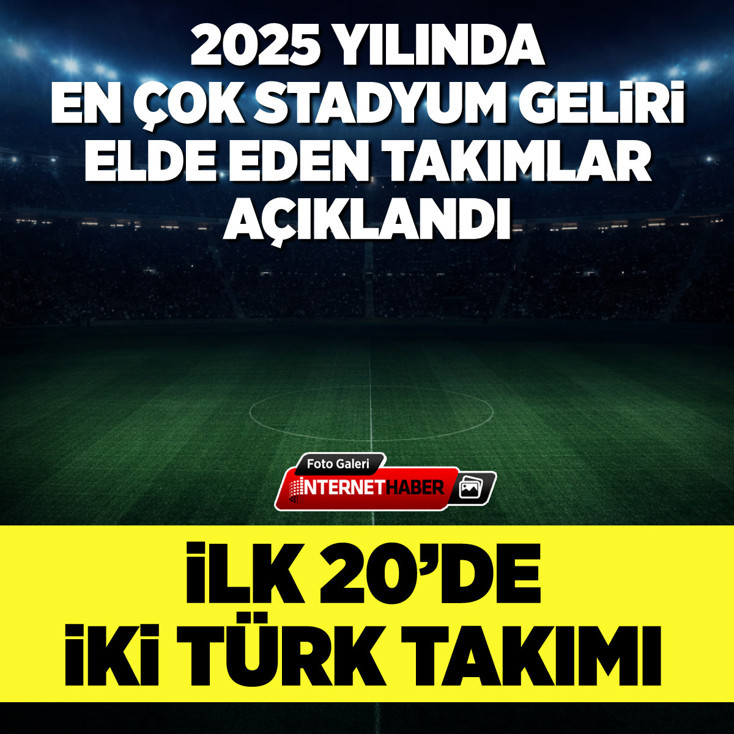 2025 yılında en çok stadyum geliri elde eden takımlar açıklandı: İlk 20'de iki Türk takımı