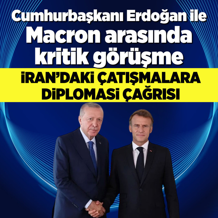 Cumhurbaşkanı Erdoğan, Emmanuel Macron'la görüştü