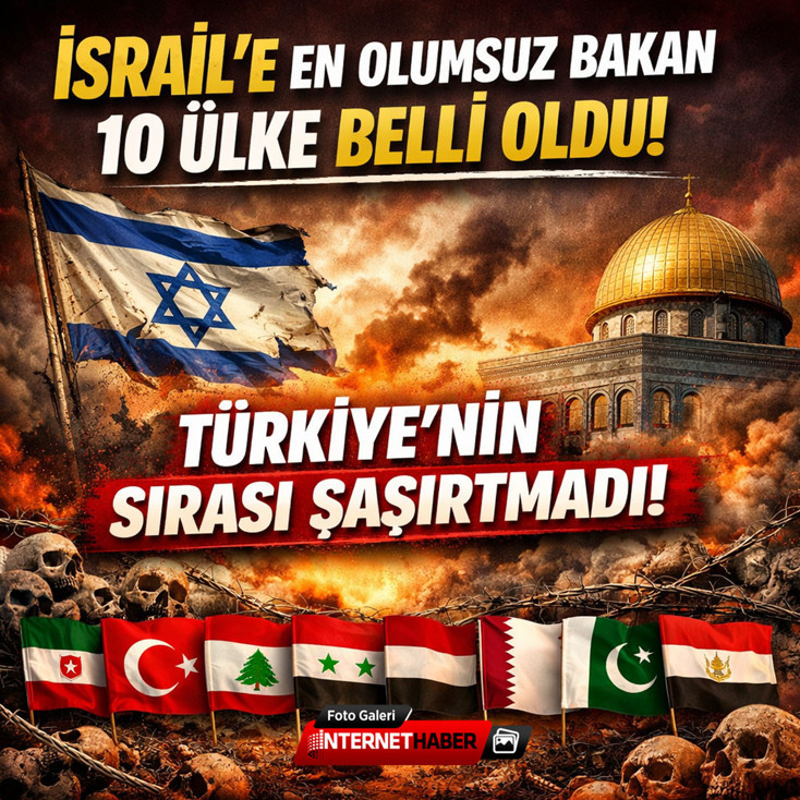 İsrail’e en olumsuz bakan 10 ülke belli oldu! Türkiye'nin sırası şaşırtmadı