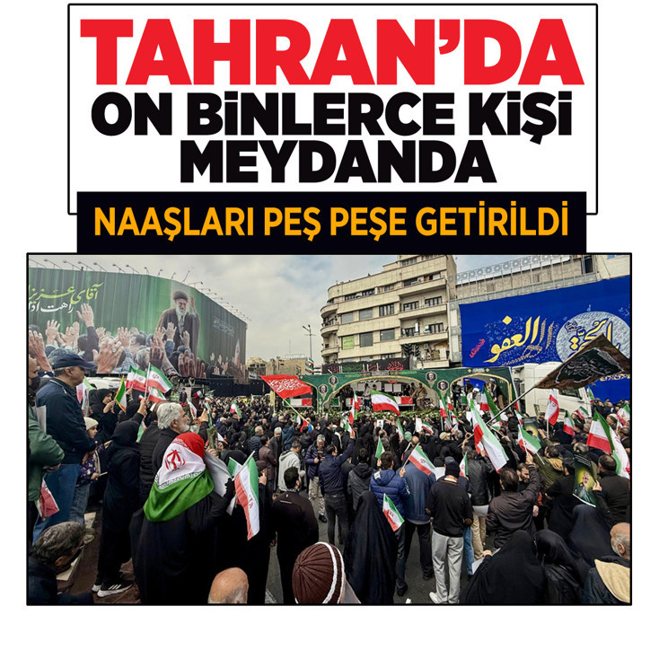 ABD-İsrail saldırılarında ölen İranlı komutanlar için cenaze töreni! On binlerce kişi meydanda...