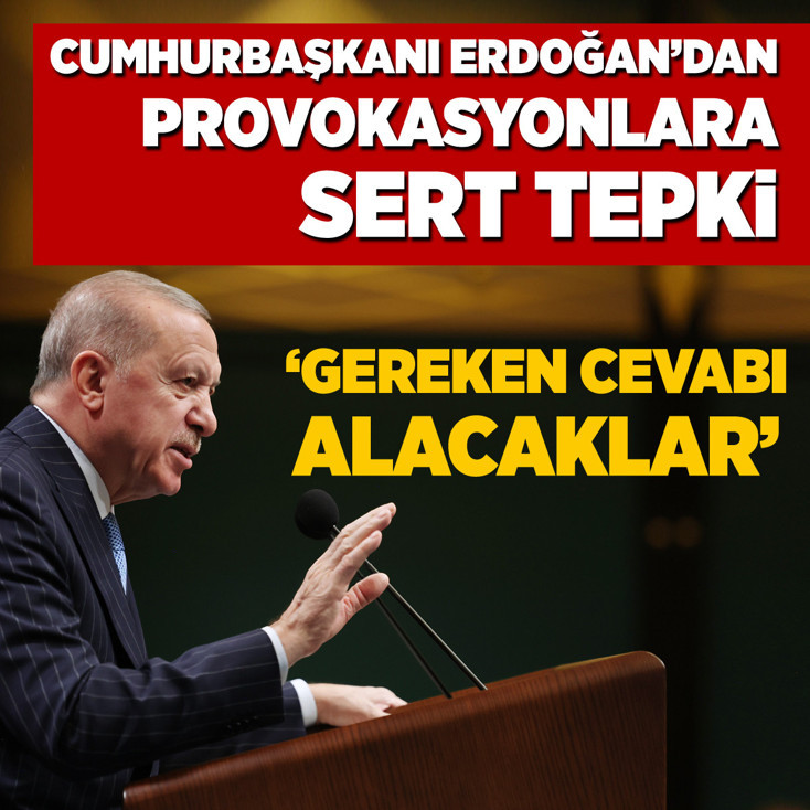 Cumhurbaşkanı Erdoğan'dan provokasyonlara sert tepki: Gereken cevabı alacaklar
