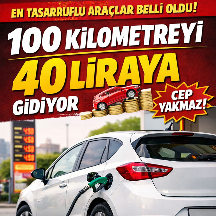 En tasarruflu araçlar belli oldu! 100 kilometreyi 40 liraya gidiyor