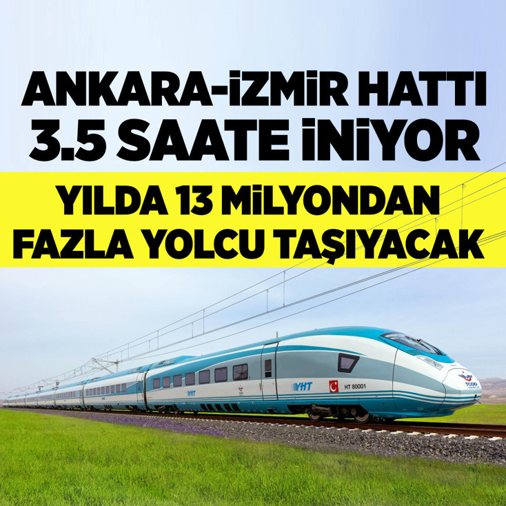 Ankara-İzmir hattını 3.5 saate indirecek olan YHT projesi yılda 13 milyondan fazla yolcu taşıyacak