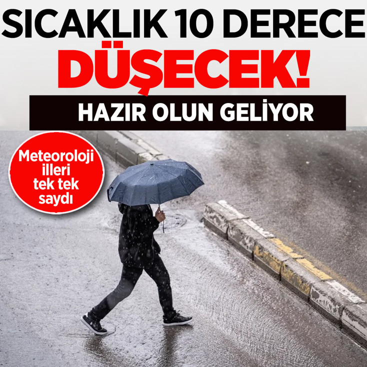 Sıcaklık 10 derece düşecek, ani sellere dikkat! 12 ile uyarı