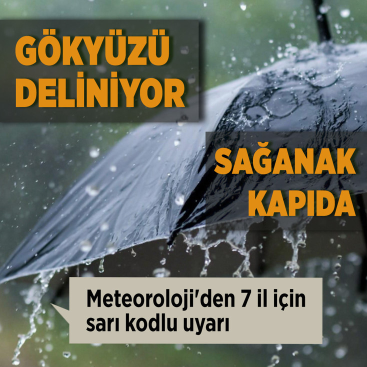 Gökyüzü deliniyor! Meteoroloji'den 7 il için gök gürültülü sağanak uyarısı