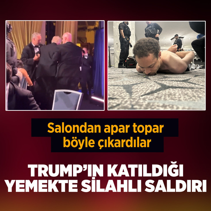 Trump'ın katıldığı yemekte silahlı saldırı Trump'ı apar topar salondan çıkardılar