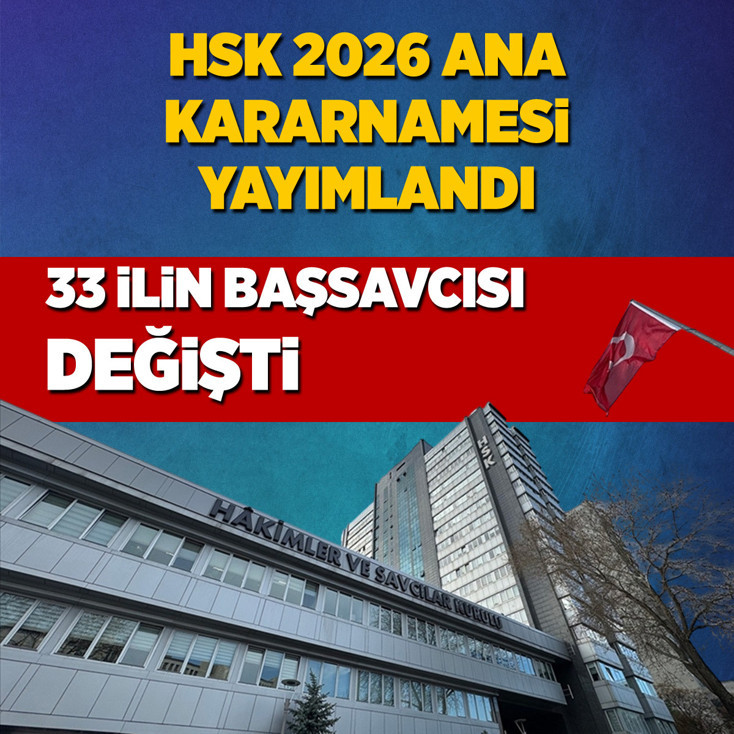 HSK 2026 Ana Kararnamesi yayımlandı: 33 ilin Başsavcısı değişti