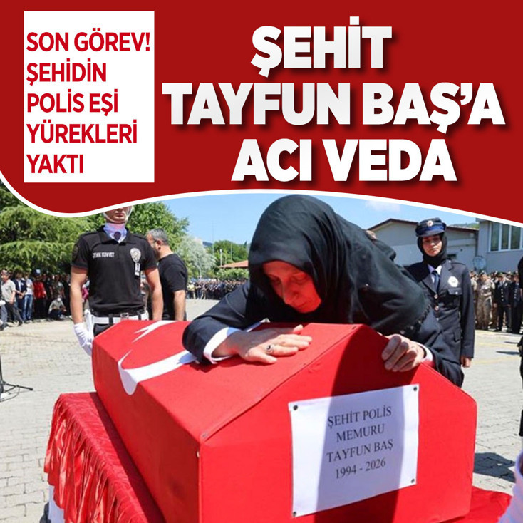 Şehit polise eşinden yürekleri dağlayan veda!