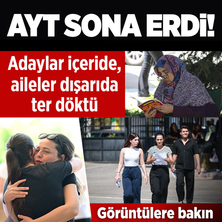YKS'nin ikinci oturumu AYT sona erdi! Adaylar içeride, aileler dışarıda ter döktü