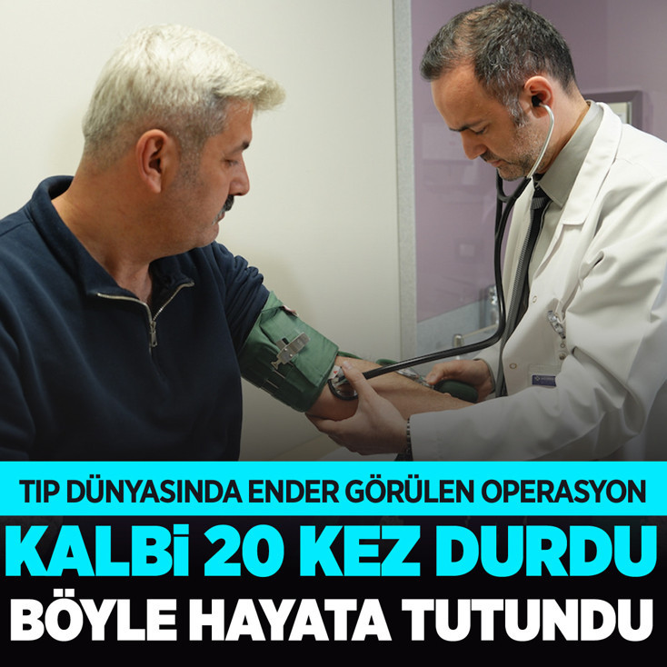Kalbi 20 kez duran hasta, 40 dakikalık kalp masajı eşliğinde yapılan anjiyoyla hayata tutundu