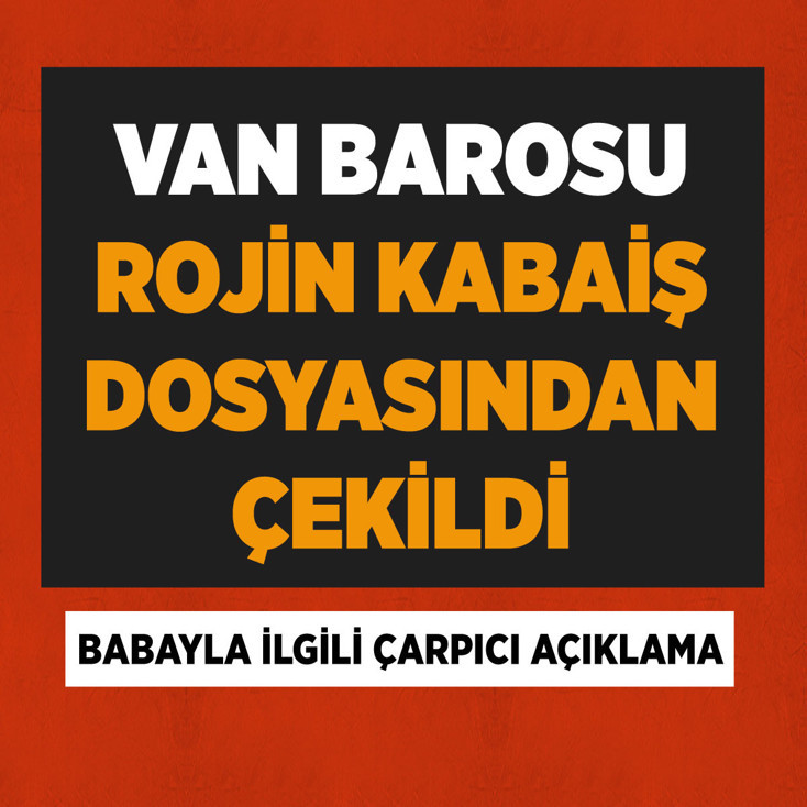 Van Barosu, Rojin Kabaiş dosyasından çekildi