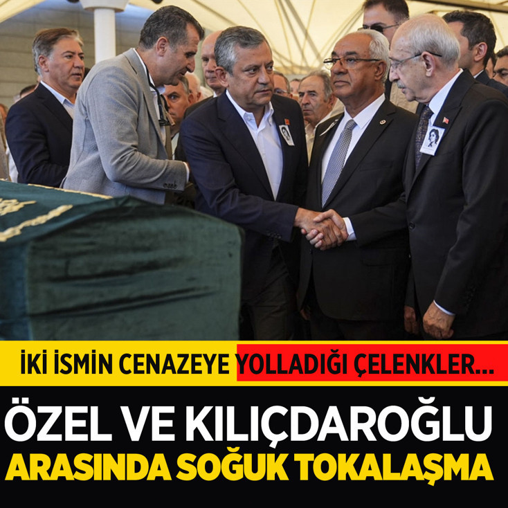 Olcay Baykal'ın cenaze töreninde dikkat çeken iki çelenk! Özgür Özel ve Kemal Kılıçdaroğlu tokalaştı