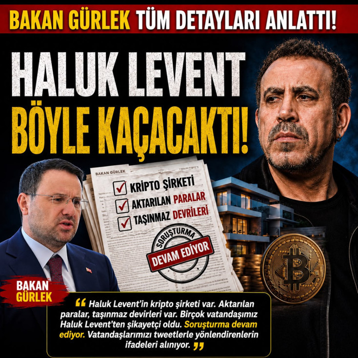 Adalet Bakanı Akın Gürlek: Haluk Levent Yunan adalarına kaçacaktı