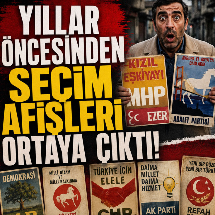 Siyasi partilerin yıllar önceki seçim afişleri ortaya çıktı! Gören dönüp bir daha bakıyor